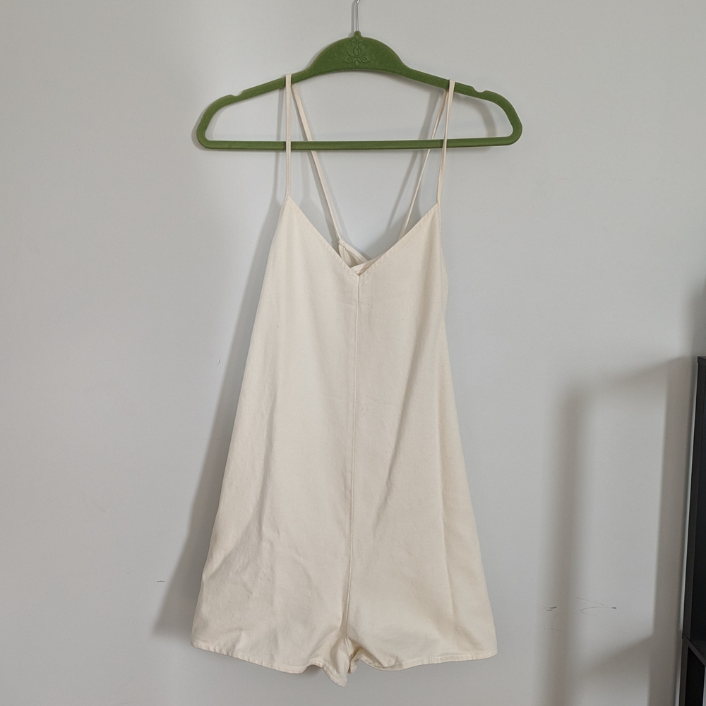 Zara Cream Denim Romper